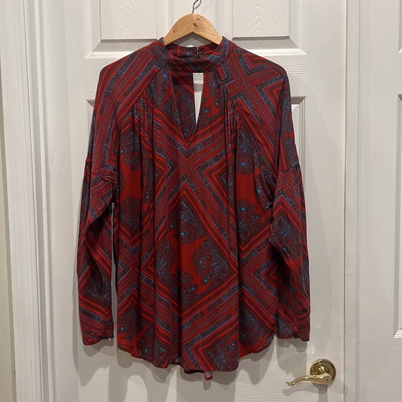 Free People Oversized Peasant Blouse Top - Picture 11 of 11